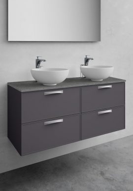 Kaheinimese valamukapp Vogue 1200 Antrasiithall, Cement tööpind ja Coast valamud