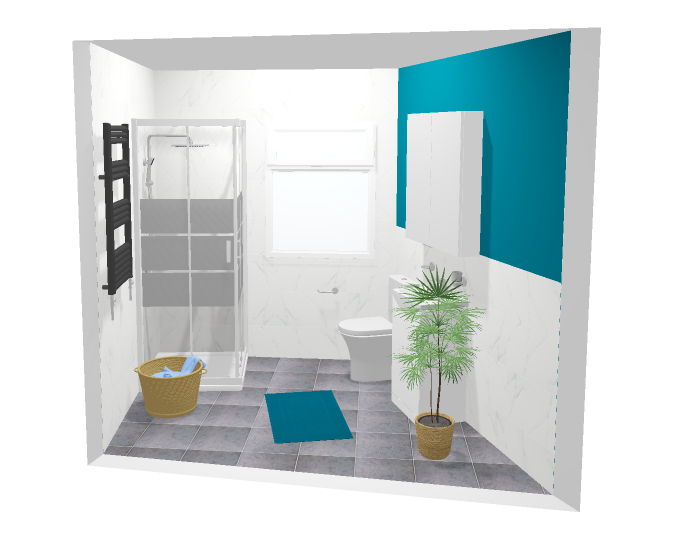 Väike vannituba 3D vannitoa põranda plaan
