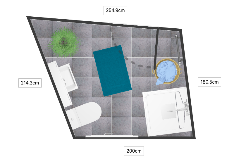 2D vannitoa põranda plaan