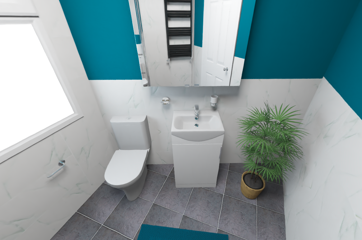 Väike vannituba 360 vaade 3D disain vannituba