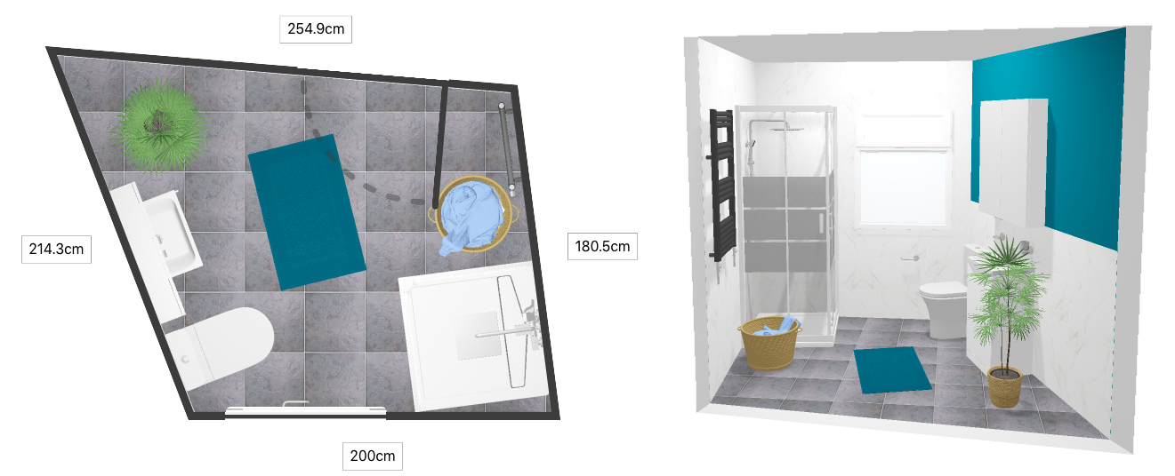 hele sinine vannituba 3D disain