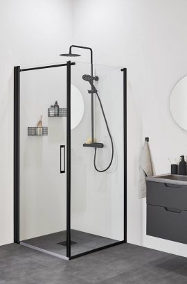 Mustade profiilidega skandinaavia dušinurk Frost Concept Black