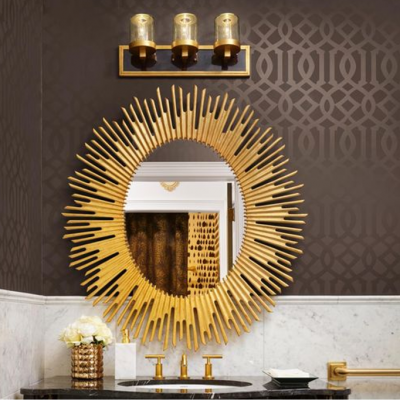 art deco päikesekiirtega peegel