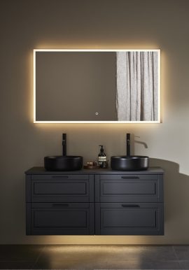 Vannitoamööbel Garce 1200D antratsiit, Circle valamu, LED peegel